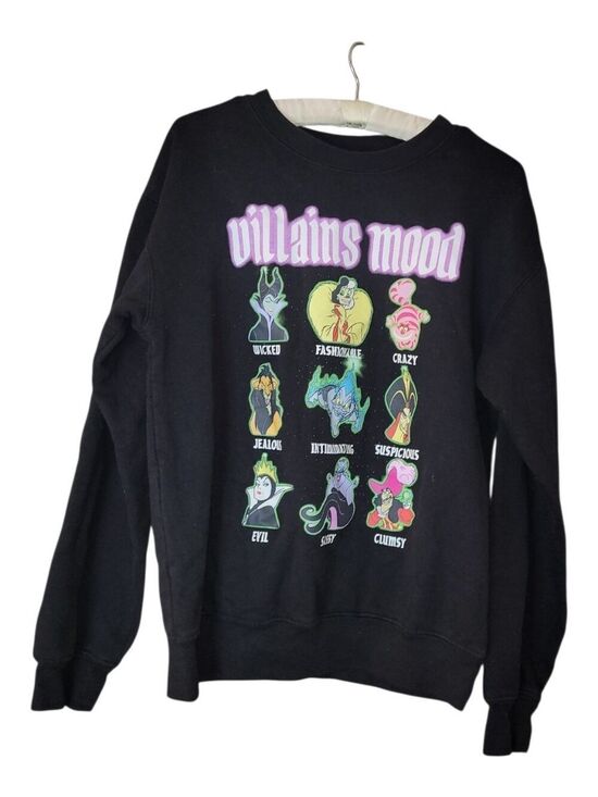 Disney Tops - Disney Villains Black Pullover Sweatshirt S